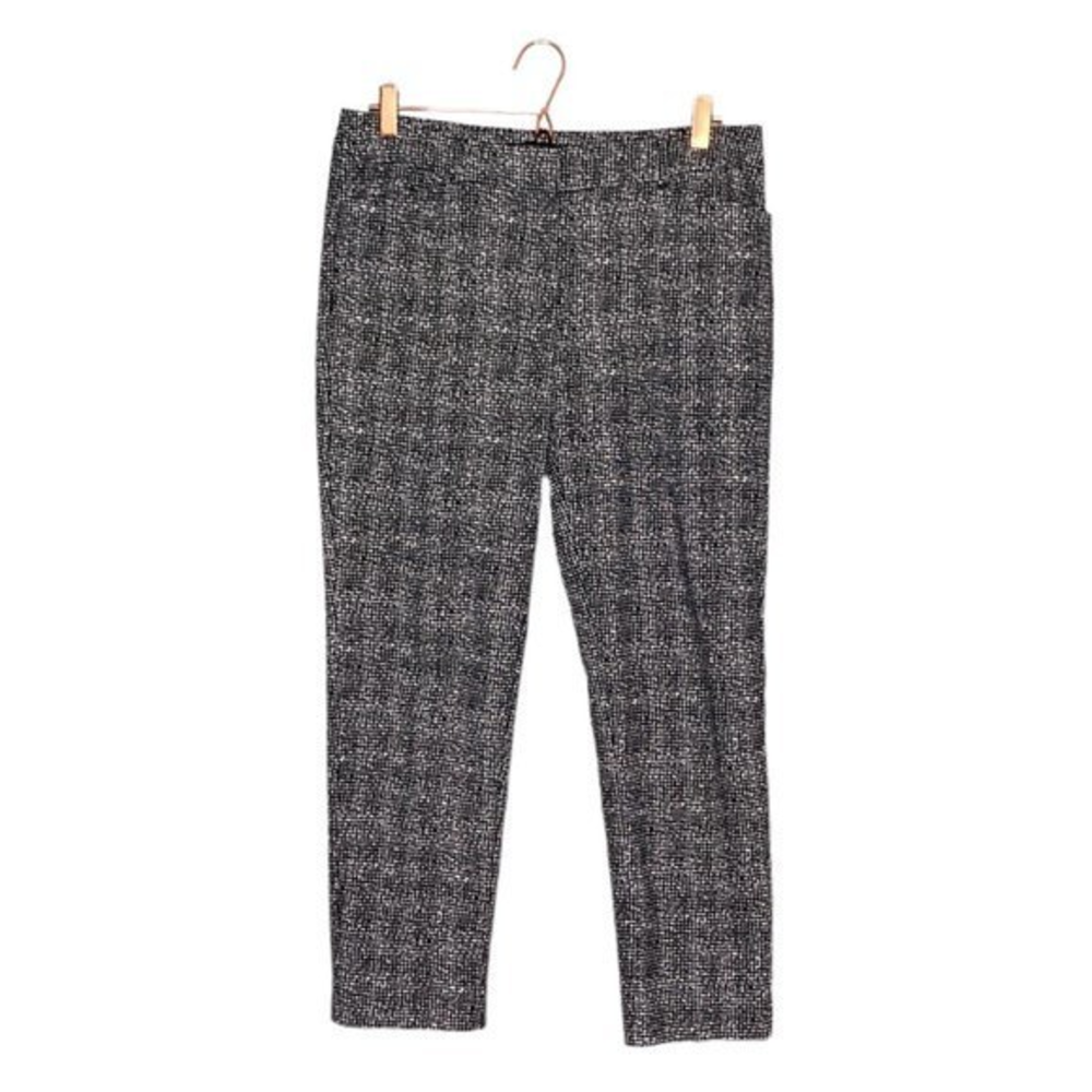 White House Black Market 8 Regular Crosshatch Pattern Stretch Slim Ankle Pants